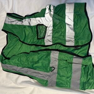 Green Safety Vest with Reflective Stripes